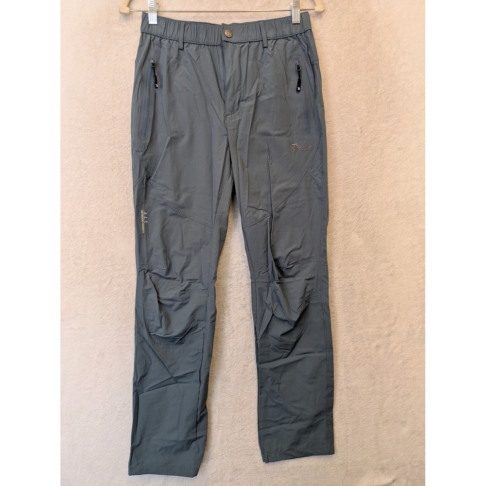 Outdoor Sports Hiking Pants Women's S Gray Nylon Spandex Zipper Pockets Gorpcore
